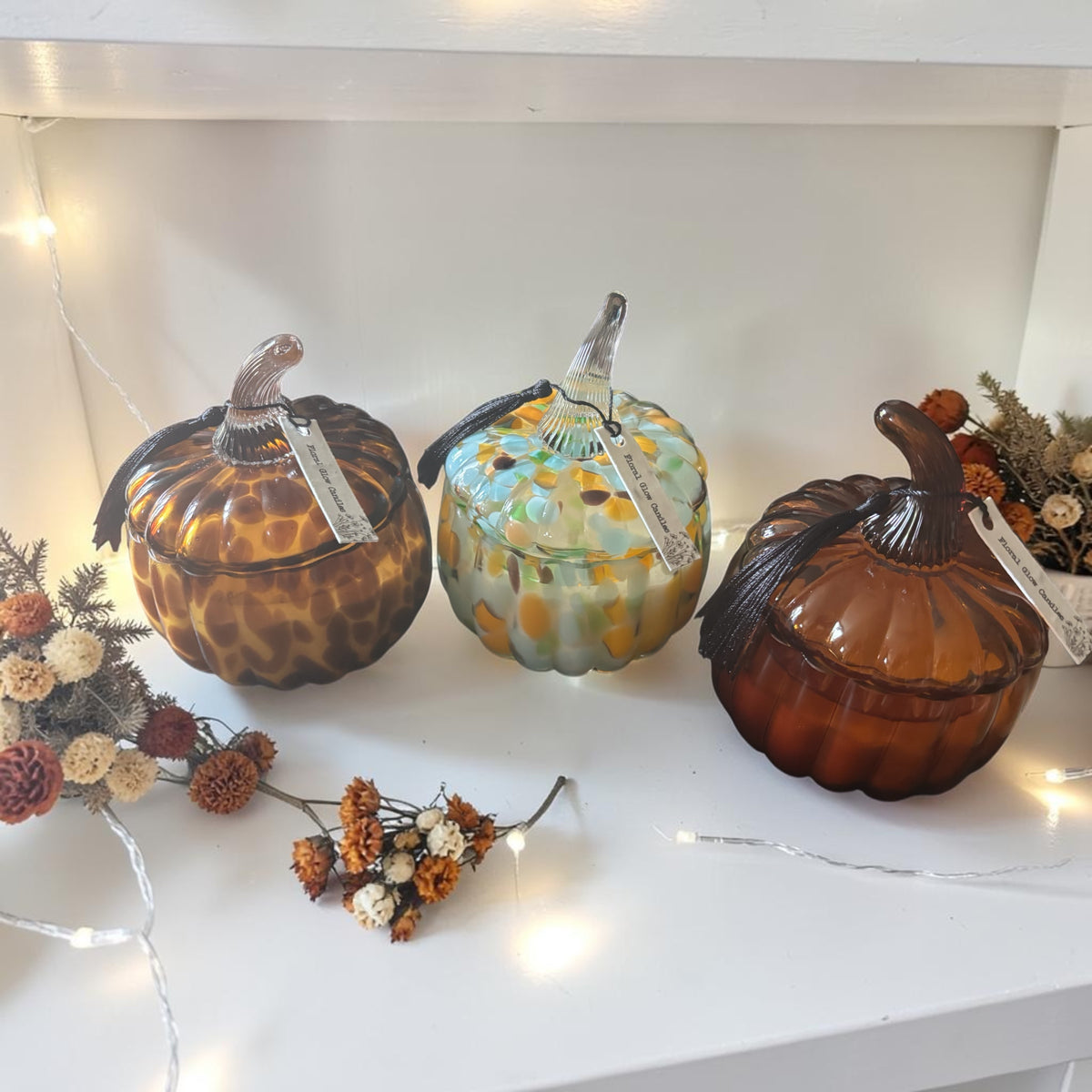 Leopard Pumpkin Glass Candle