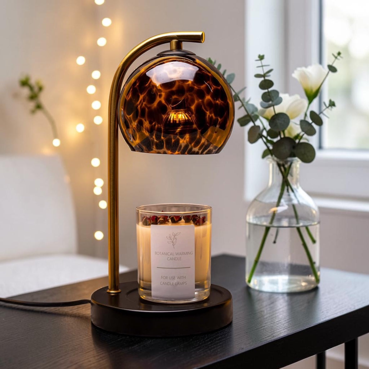 Leopard Glass Candle Lamp