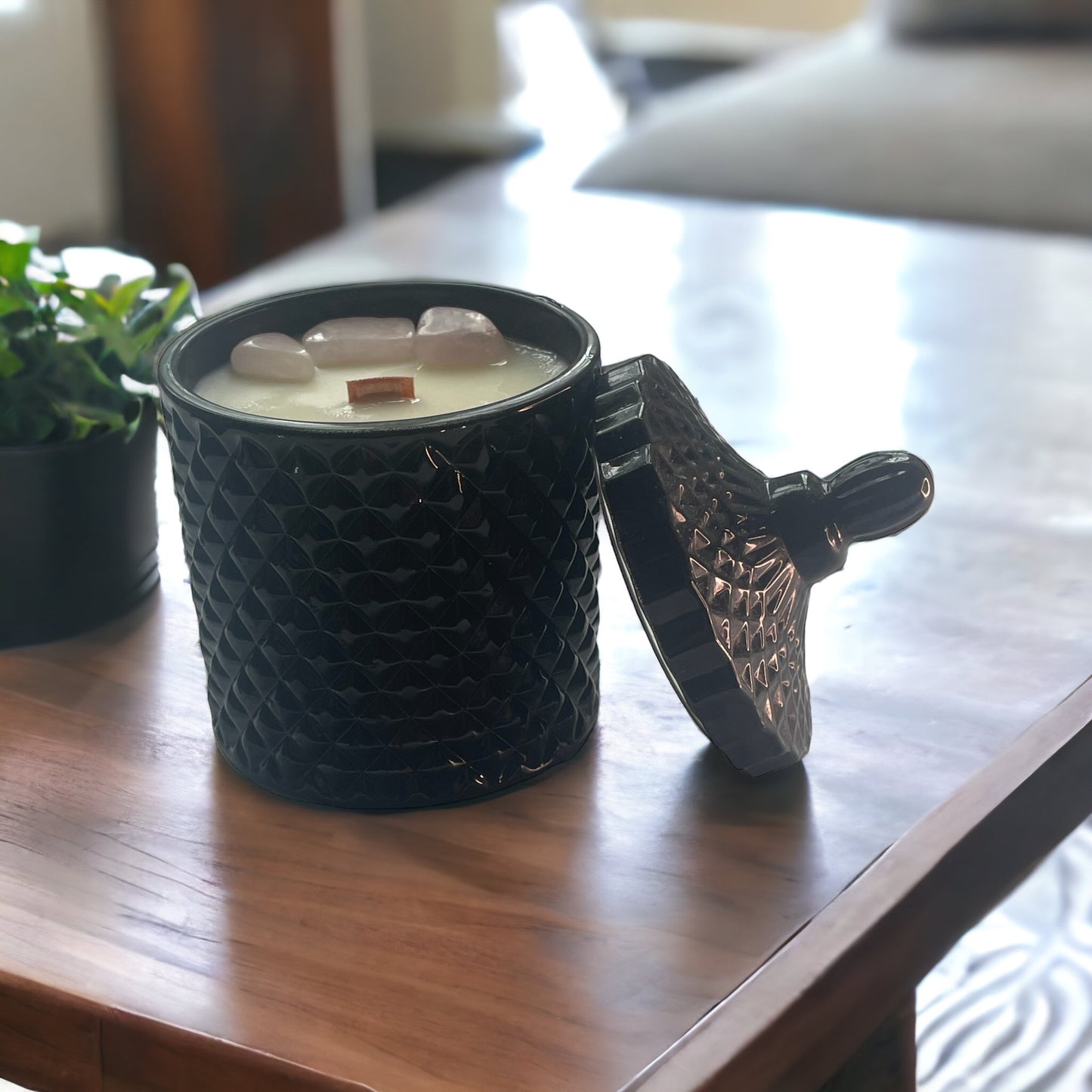 Custom Black Gloss Geo Candle (230ml)