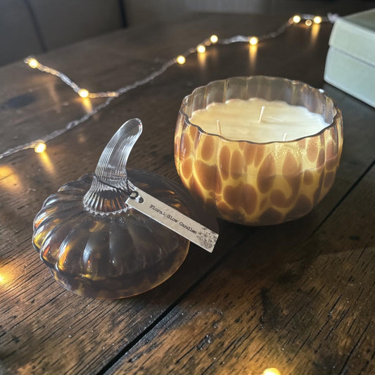 Leopard Pumpkin Glass Candle