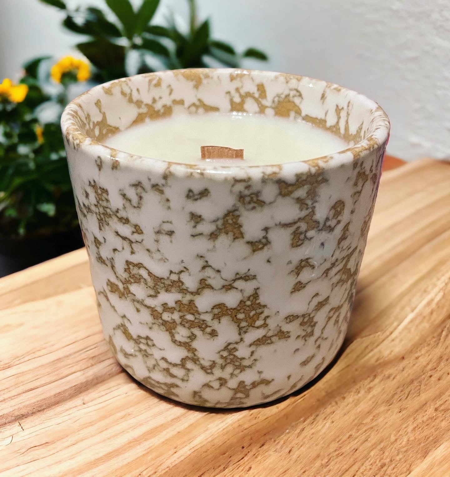 Natural Fleck Ceramic Candle