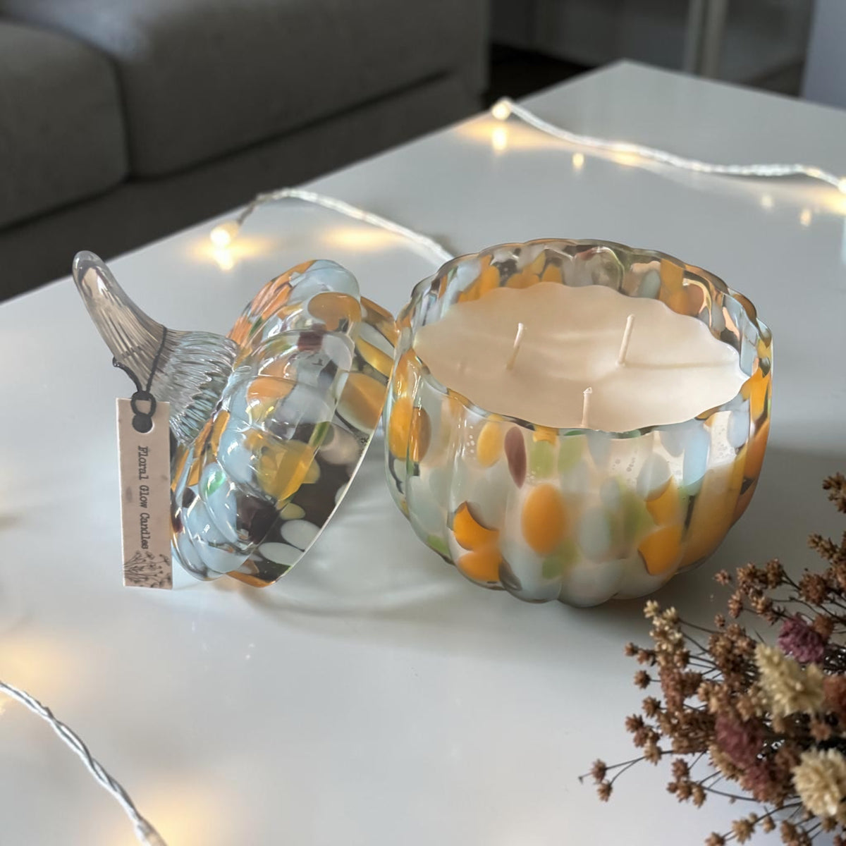 Citrus Glass Pumpkin Candle